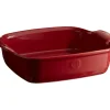 EMILE HENRY Plat De Cuisson|Plat à Four Carré en Céramique 28 x 24 cm Grand Cru