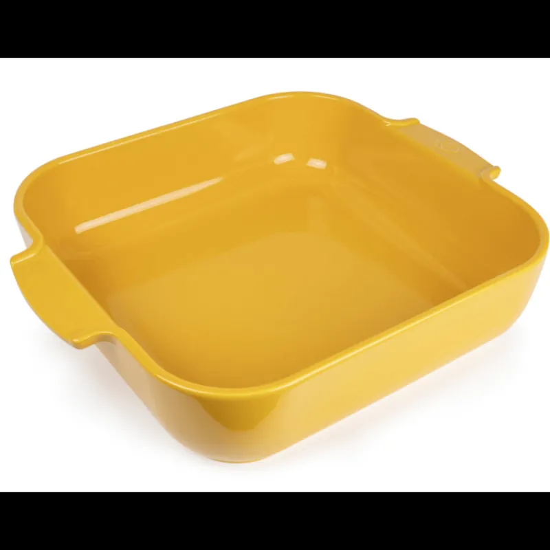 PEUGEOT Plat De Cuisson|Plat à Four Carré en Céramique Appolia 36 cm Jaune Safran