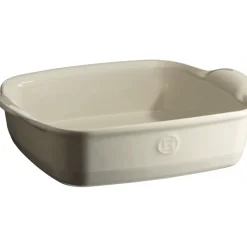 EMILE HENRY Plat De Cuisson|Plat à Four Carré en Céramique 28 x 24 cm Argile