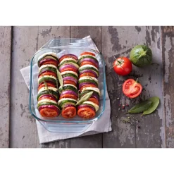 PYREX Plat De Cuisson|Plat à Four en Verre Carré 25 x 21 cm 2 L Classic