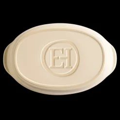 EMILE HENRY Plat De Cuisson|Plat à Four Ovale en Céramique 36,5 x 22,5 cm Argile