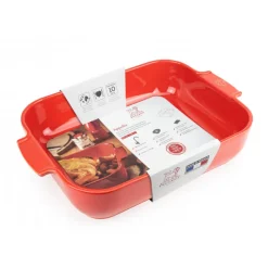 PEUGEOT Plat De Cuisson|Plat à Four Rectangulaire en Céramique Appolia 40 cm Rouge