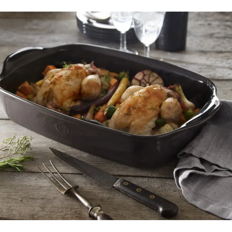 EMILE HENRY Plat De Cuisson|Plat à Four Rectangulaire en Céramique 42,5 x 28 cm Grand Cru
