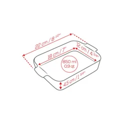 PEUGEOT Plat De Cuisson|Plat à Four Rectangulaire en Céramique Appolia 22 cm Ecru