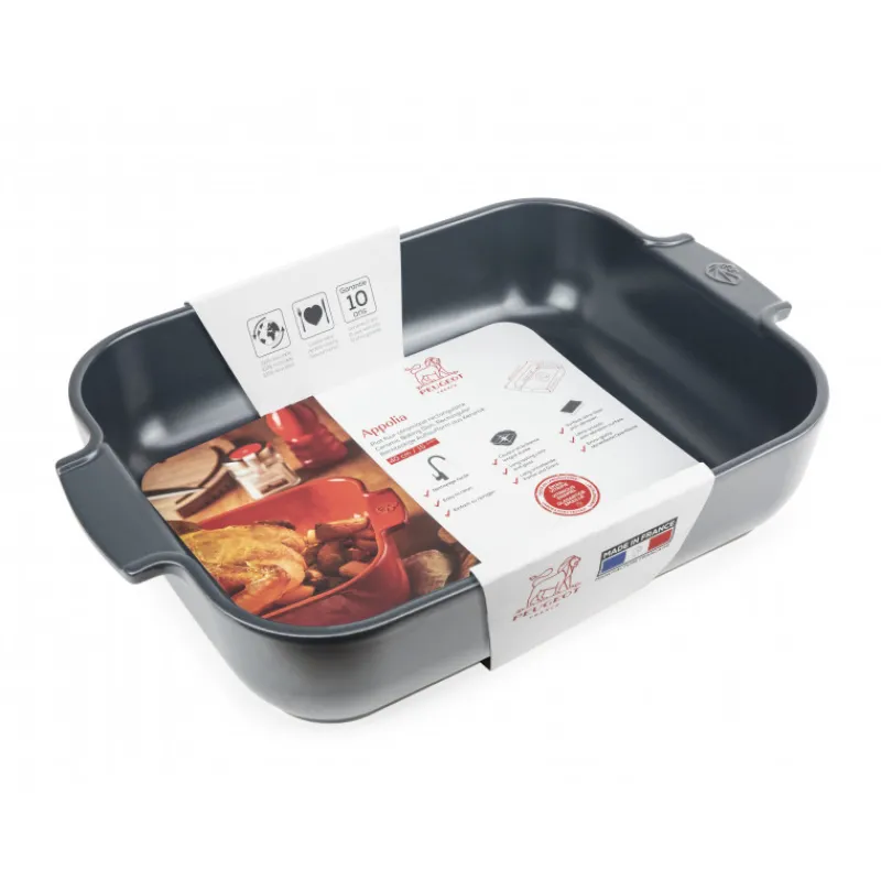 PEUGEOT Plat De Cuisson|Plat à Four Rectangulaire en Céramique Appolia 40 cm Ardoise