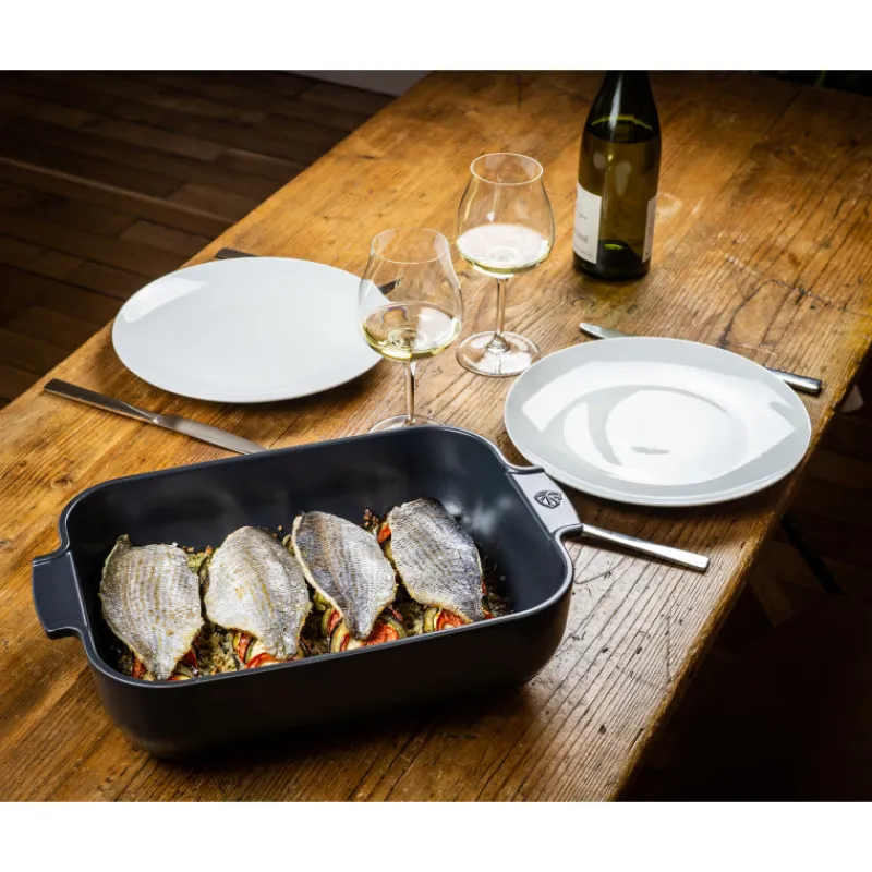 PEUGEOT Plat De Cuisson|Plat à Four Rectangulaire en Céramique Appolia 40 cm Ardoise
