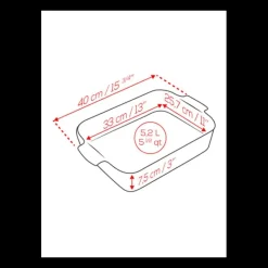 PEUGEOT Plat De Cuisson|Plat à Four Rectangulaire en Céramique Appolia 40 cm Vert Forêt