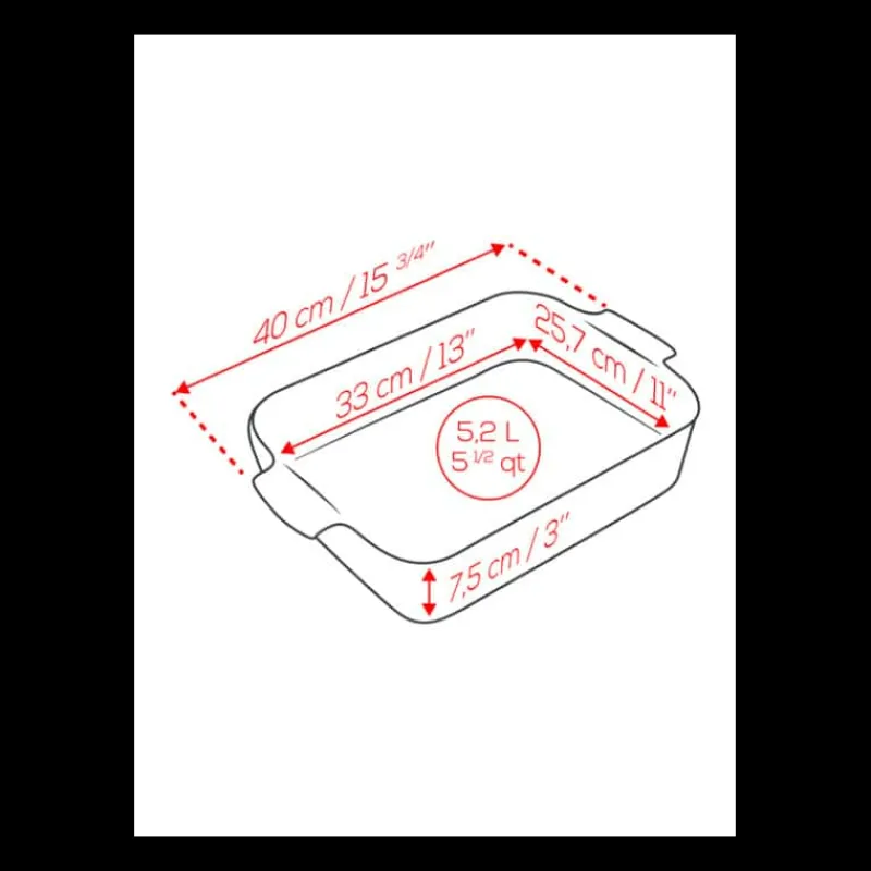 PEUGEOT Plat De Cuisson|Plat à Four Rectangulaire en Céramique Appolia 40 cm Vert Forêt