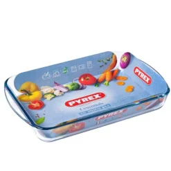 PYREX Plat De Cuisson|Plat à Lasagnes Rectangulaire en Verre 34 x 23 cm 2,6 L Essentials