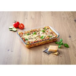 PYREX Plat De Cuisson|Plat à Lasagnes Rectangulaire en Verre 40 x 27 cm 3,7 L Essentials
