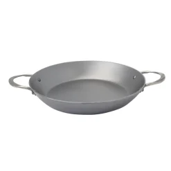 DE BUYER Plats À Paëlla|Plat à paella à 2 anses inox 32 cm Minéral B Element