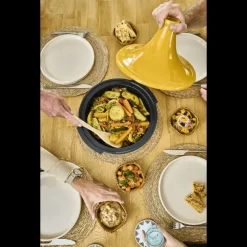 PEUGEOT Tajines|Plat à Tajine en Aluminium Revêtement Céramique 30 cm Jaune Safran