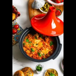 PEUGEOT Tajines|Plat à Tajine en Aluminium Revêtement Céramique 30 cm Rouge