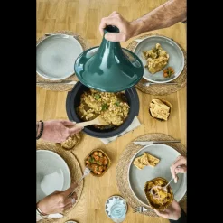 PEUGEOT Tajines|Plat à Tajine en Aluminium Revêtement Céramique 30 cm Vert Forêt