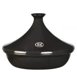 EMILE HENRY Tajines|Plat à Tajine en céramique Fusain (Noir) 32 cm