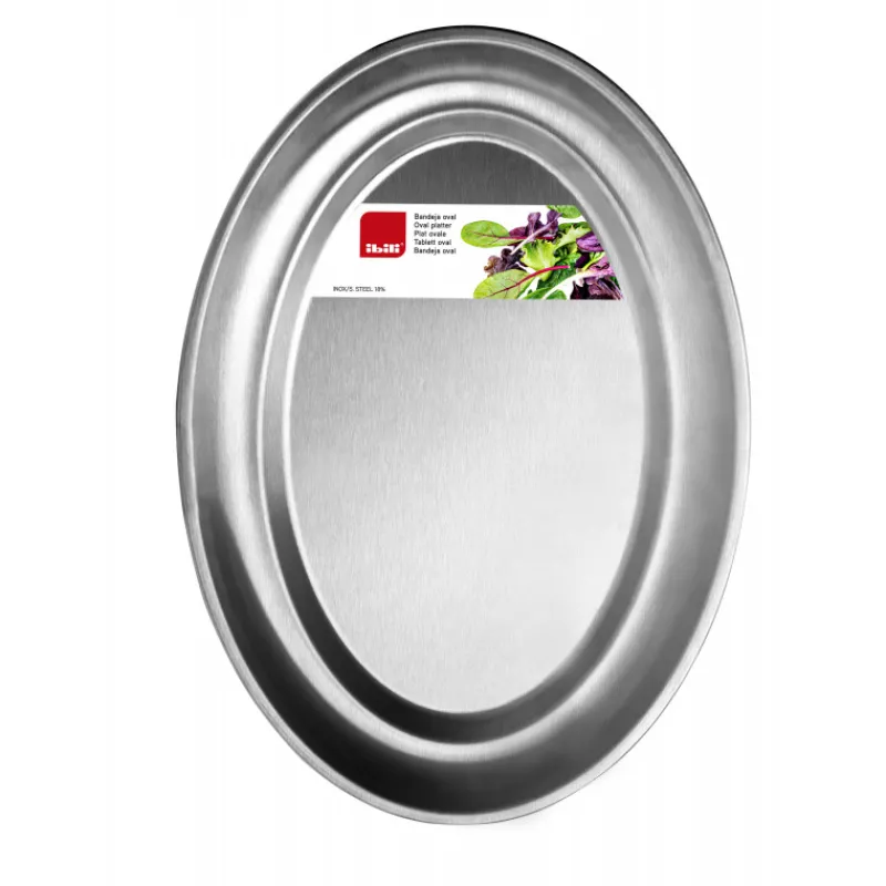 IBILI Servir, Présenter|Plat Inox Ovale 25 x 17 cm