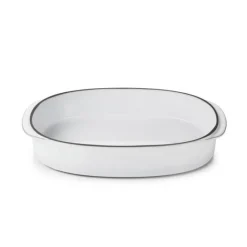 REVOL Plat De Cuisson|Plat Oblong Blanc Cumulus 34 x 25 cm Caractère Culinaire