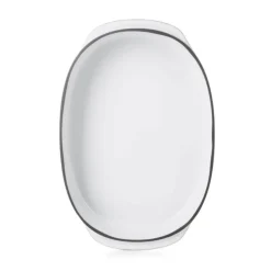 REVOL Plat De Cuisson|Plat Oblong Blanc Cumulus 34 x 25 cm Caractère Culinaire