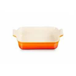 LE CREUSET Plat De Cuisson|Plat Rectangulaire Héritage en Céramique 26 cm Volcanique Tradition