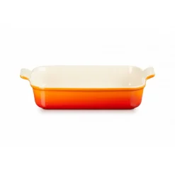 LE CREUSET Plat De Cuisson|Plat Rectangulaire Héritage en Céramique 32 cm Volcanique Tradition