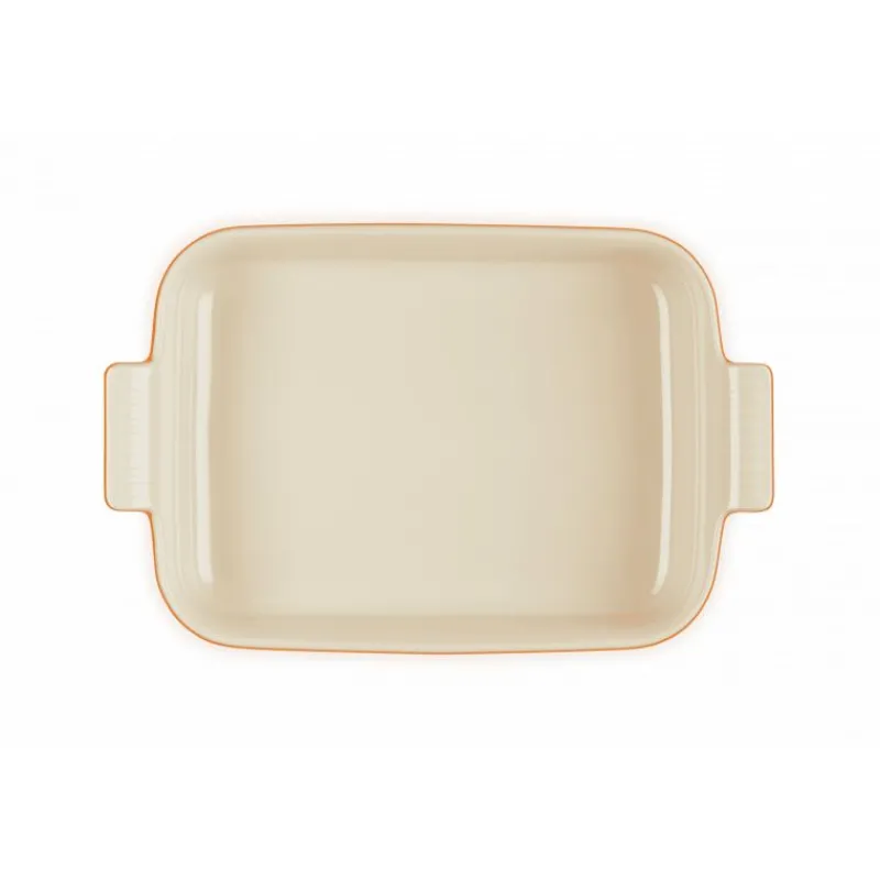 LE CREUSET Plat De Cuisson|Plat Rectangulaire Héritage en Céramique 32 cm Volcanique Tradition