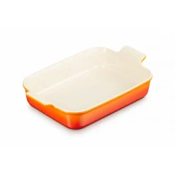 LE CREUSET Plat De Cuisson|Plat Rectangulaire Héritage en Céramique 32 cm Volcanique Tradition