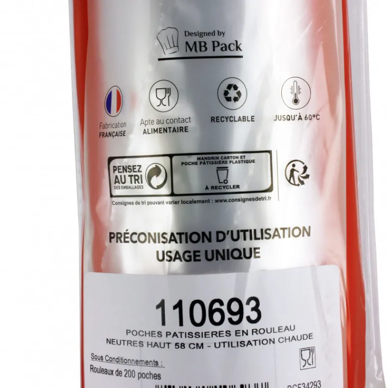 CUISINEADDICT Poches À Douille Pâtissières|Poche à Douille 58 x 38 cm (x200) Conik