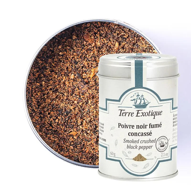 TERRE EXOTIQUE Poivre|Poivre Noir Concassé Fumé 60 g