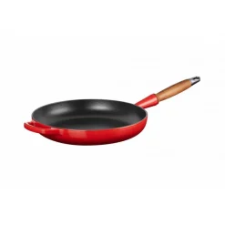 LE CREUSET Poêles|Poêle en Fonte 28 cm Cerise avec Manche en Bois Signature