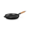 LE CREUSET Poêles|Poêle en Fonte 28 cm Noir Mat avec Manche en Bois Signature