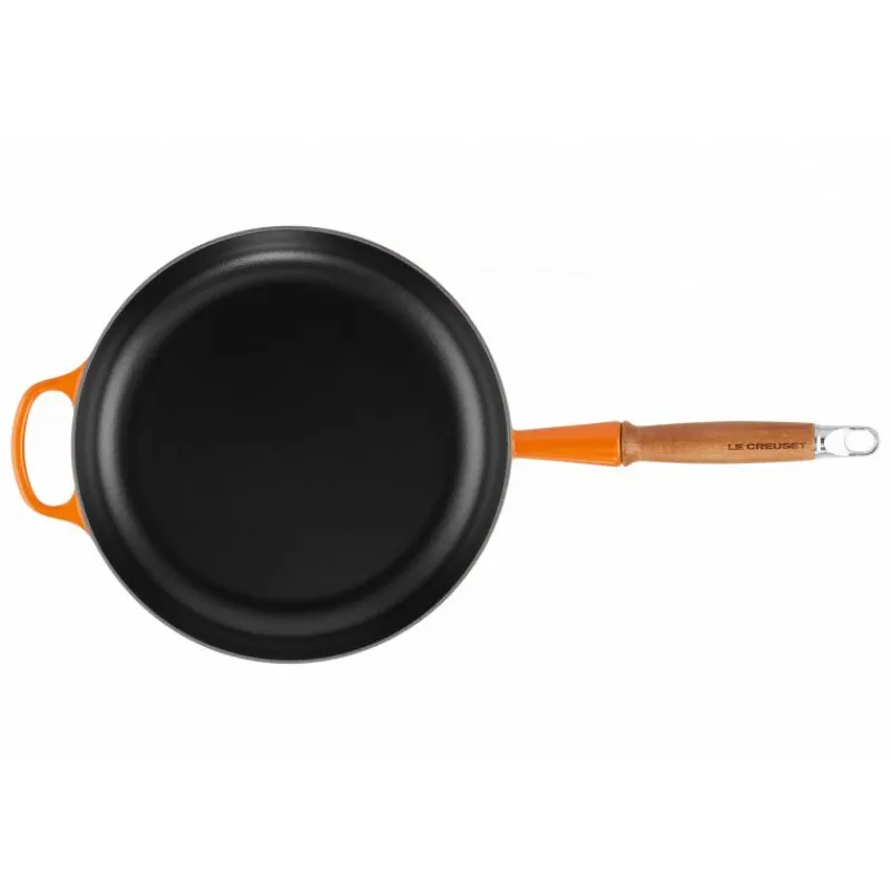 LE CREUSET Poêles|Poêle en Fonte 28 cm Volcanique avec Manche en Bois Signature