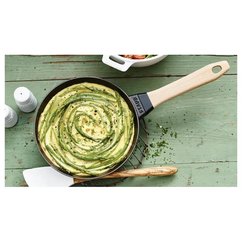 STAUB Poêles|Poêle en Fonte Noir 24 cm Manche Bois