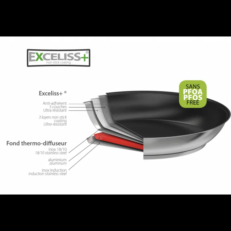 CRISTEL Poêles|Poêle Haute Ø 28 cm Strate Amovible Inox Exceliss