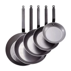 DE BUYER Poêles|Poêle Lyonnaise Carbone Plus Ø 36 cm , Tôle, Queue Feuillard