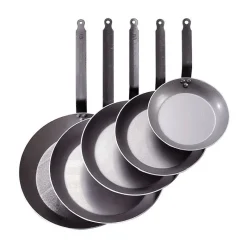 DE BUYER Poêles|Poêle Lyonnaise Carbone Plus Ø 22 cm , Tôle, Queue Feuillard