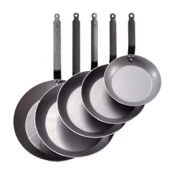 DE BUYER Poêles|Poêle Lyonnaise Carbone Plus Ø 24 cm , Tôle, Queue Feuillard