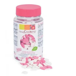 SCRAPCOOKING Décoration Comestible|Pot de décors en sucre - Coeurs rose & blanc 50g