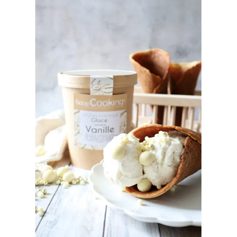 SCRAPCOOKING Préparation Pâtisserie|Pot de Préparation pour Glace Vanille 145 g