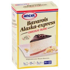 ANCEL Préparation Pâtisserie|Prép. bavarois Alaska-Express Cacao blanc 1 kg