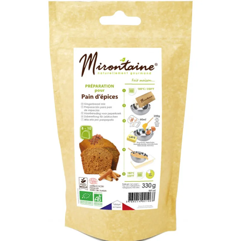 MIRONTAINE Préparation Pâtisserie|Préparation Pain d'Épice Bio 330 g