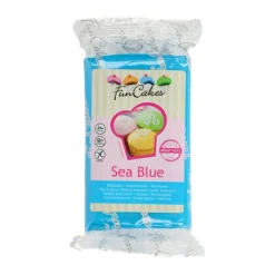 FUNCAKES Pâte À Sucre|Pâte à Sucre Bleu Mer 250g