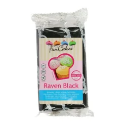 FUNCAKES Pâte À Sucre|Pâte à Sucre Noir Corbeau 250g