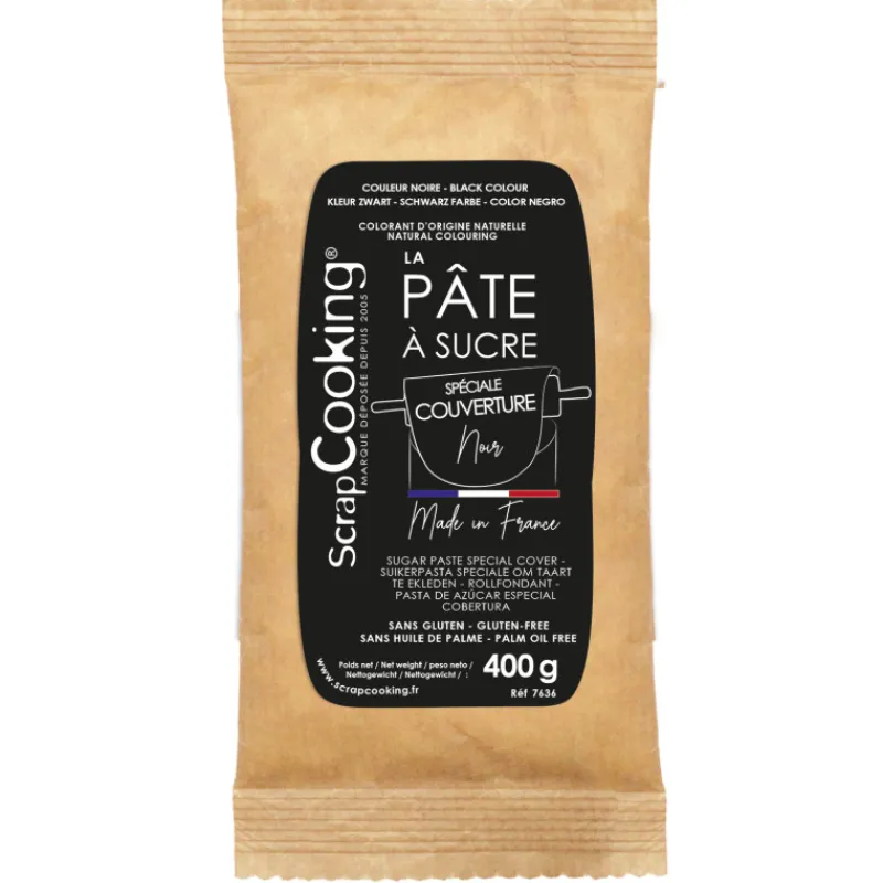 SCRAPCOOKING Pâte À Sucre|Pâte à Sucre Noir Spéciale Couverture 400 g
