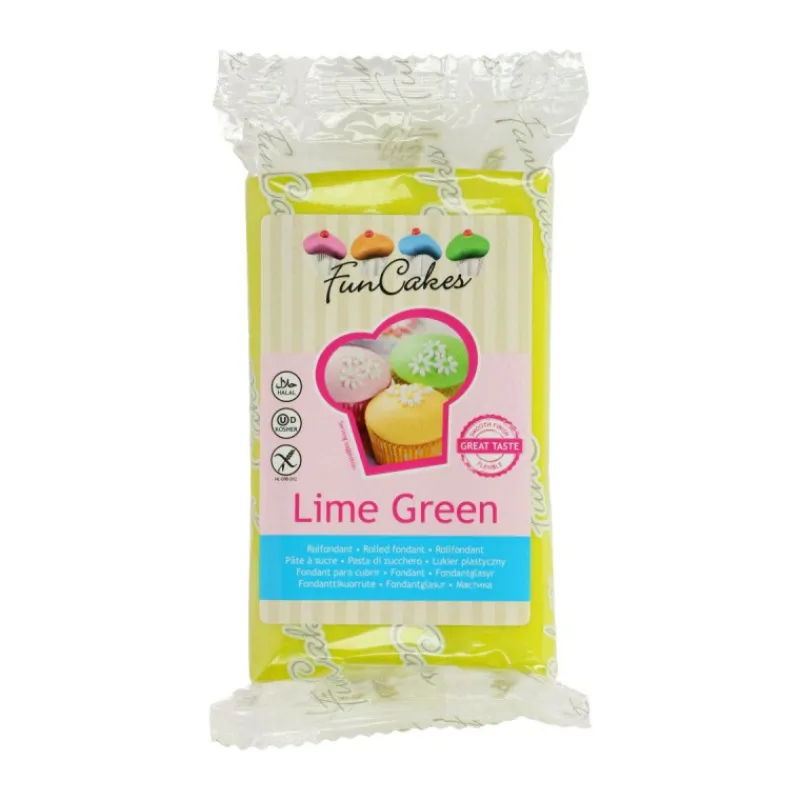 FUNCAKES Pâte À Sucre|Pâte à Sucre Vert Citron 250g
