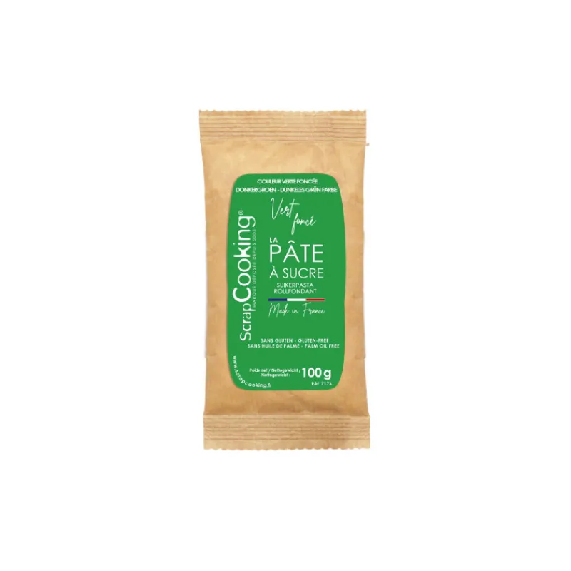 SCRAPCOOKING Pâte À Sucre|Pâte à Sucre Vert Foncé 100 g