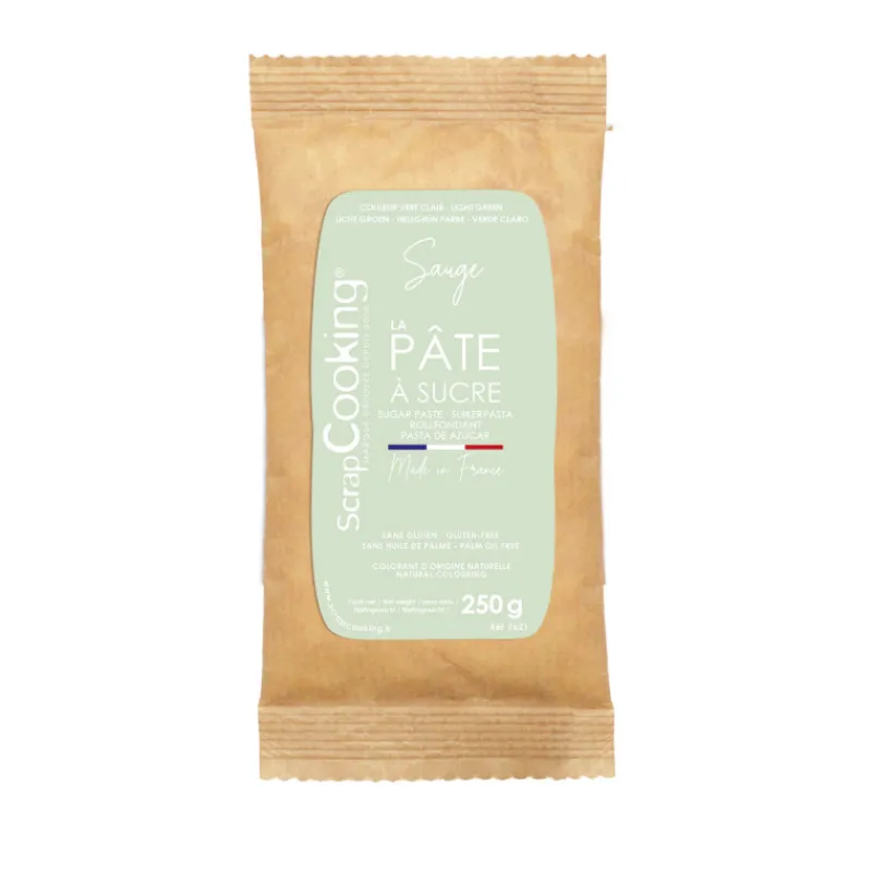 SCRAPCOOKING Pâte À Sucre|Pâte à Sucre Vert Sauge Colorant Naturel 250 g