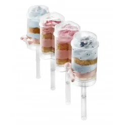 IBILI Moules À Gâteaux|Push up Cakes Ø 5 cm x H 9,5 cm (x4)