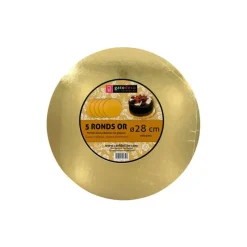GATODECO Présentoirs Pour Gâteaux|Ronds Dorés Ø 27,4 cm (x5) Gatodéco