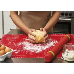 MASTRAD Ustensiles Pâtisserie|Rouleau à Pâtisserie ajustable rouge 41 cm