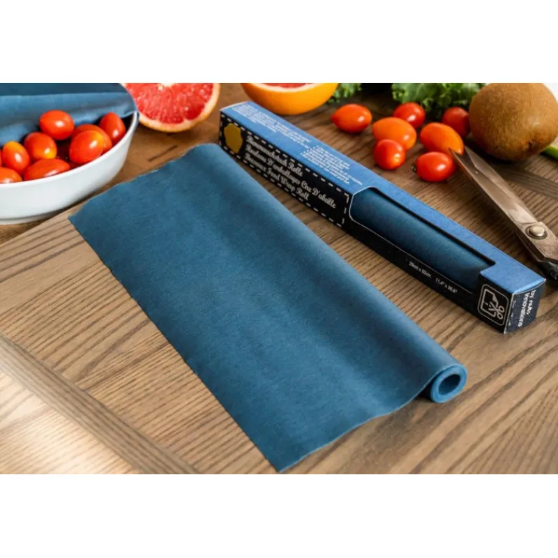 NUTS Conservation|Rouleau Emballage Alimentaire Cire Abeille Bleu Jeans 93 x 29 cm